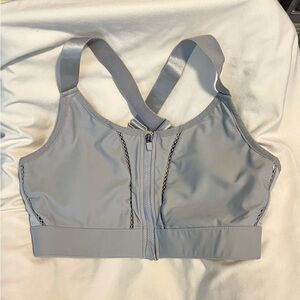*EUC* FABLETICS Zoe Sports Bra- High Impact/Zip Up- Wmn’s Size S -Gray- Straps